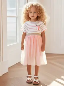 StyleCast x Revolte Girls Striped Fit & Flare Tulle Knee Length Fit & Flare Dress