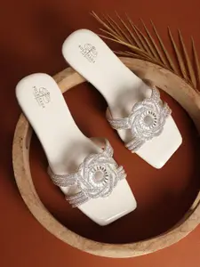 Sole Saga Women Embellished Open Toe Flats