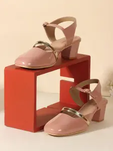 Denill Backstrap Round Toe Mid-Top Block Heel Sandals