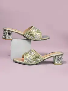 Bata Embellished Block Heel Sandals