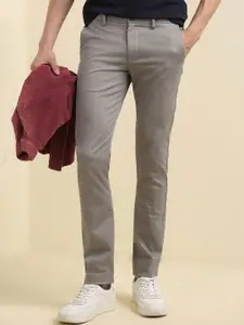 Allen Solly Men Cotton Ultra Mid-Rise Slim Fit Trousers