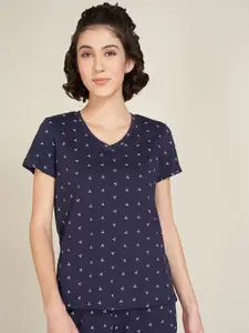 Dreamz by Pantaloons Women Printed Pure Cotton Lounge T-Shirt