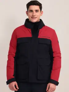 U.S. Polo Assn. Men Hooded Colourblocked Casual Padded Jacket
