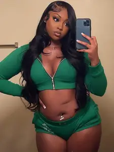 StyleCast Green Long Sleeves Top With Shorts