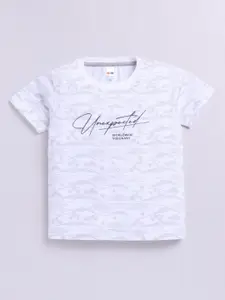 LITTLE NINJA Boys Graphic Printed Round Neck Cotton T-shirt