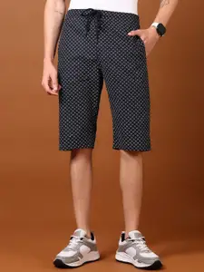V-Mart Men Cotton Printed Mid-Rise Shorts