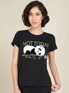 Dreamz by Pantaloons Women Printed Pure Cotton Lounge T-Shirt