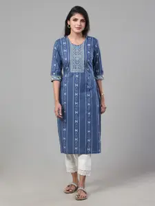 Vismay Abstract Printed Cotton Straight Kurta