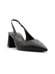 ALDO Leather Block Pumps with Bows