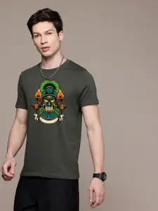 Moda Rapido Men Regular Fit Graphic Printed Round Neck Cotton T-shirt