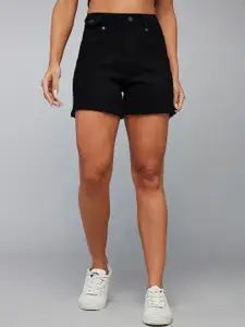 DOLCE CRUDO Women High-Rise Denim Denim Shorts