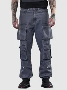 Snitch Grey Plain Baggy Fit Jeans
