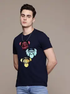 Moda Rapido Men Regular Fit Graphic Printed Round Neck Cotton T-shirt