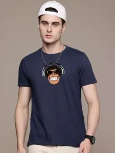 Moda Rapido Men Regular Fit Graphic Printed Round Neck Cotton T-shirt