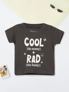 max Boys Typography Printed Round Neck Cotton T-shirt
