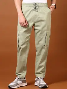 V-Mart Men Mid Rise Regular Fit Easy Wash Flat-Front Cotton Cargo