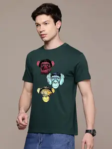 Moda Rapido Men Regular Fit Graphic Printed Round Neck Cotton T-shirt