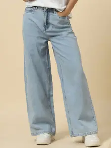 Allen Solly Woman Women Relaxed Fit High-Rise Light Fade Jeans