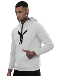 FABRIPPLE Men Printed Hooded Pullover Sweatshirt