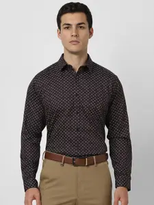 V Dot Men Slim Fit Spread Collar Floral Printed Cotton Party Shirt