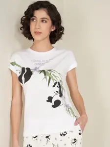 Dreamz by Pantaloons Women Printed Pure Cotton Lounge T-Shirt