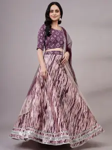 Utsav Fashion Embellished Mirror Work Ready to Wear Lehenga & Choli With Dupatta