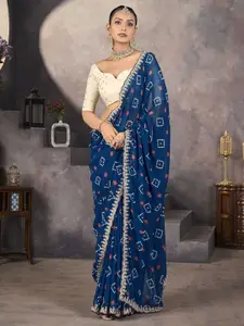 Satrani Bandhani Sequinned Saree