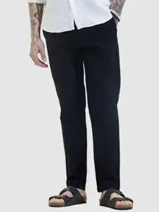 Snitch Black Stripes Slim Fit Trousers