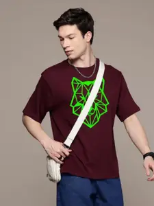 Moda Rapido Men Graphic Printed Round Neck Cotton Oversized Fit T-shirt