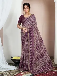 KALINI Printed Pure Chiffon Ikat Saree