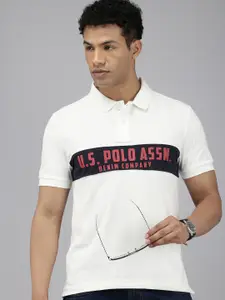 U.S. Polo Assn. Denim Co. Brand Logo Printed Polo Collar Pure Cotton Slim Fit T-shirt