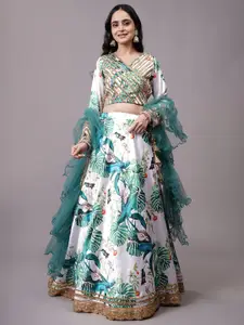 Utsav Fashion Embellished Gotta Patti Ready to Wear Lehenga & Choli With Dupatta