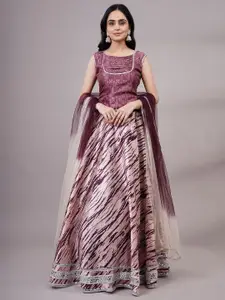 Utsav Fashion Printed Gotta Patti Ready to Wear Lehenga & Choli With Dupatta