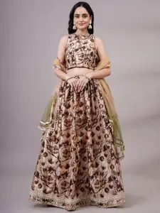 Utsav Fashion Printed Sequinned Ready to Wear Lehenga & Choli With Dupatta