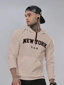 FABRIPPLE Men Printed Hooded Pullover Sweatshirt