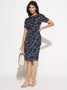 Annabelle by Pantaloons Women Printed Round Neck Sheath Dress