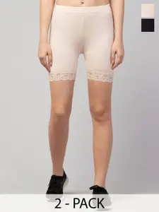 UllasPemium Women Pack Of 2 Running Dri-FIT Sports Shorts