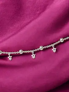 Taraash 925 Sterling Silver Star Shaped Charm Anklet