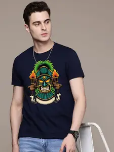 Moda Rapido Men Regular Fit Graphic Printed Round Neck Cotton T-shirt