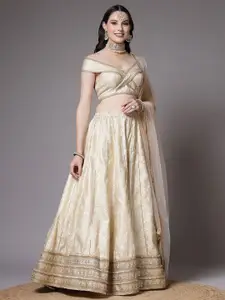 Utsav Fashion Woven Design Gotta Patti Ready to Wear Lehenga & Choli With Dupatta