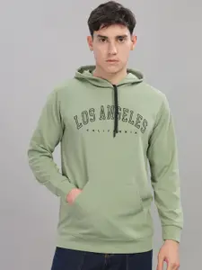 FABRIPPLE Men Typography Printed Hooded Pullover Sweatshirt