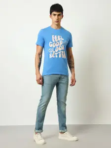 Lee Typography Printed Short Sleeves Cotton Slim Fit T-shirt