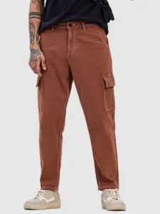 Snitch Men Comfort Relaxed Fit Stretchable Snitch Rust Baggy Fit Jeans