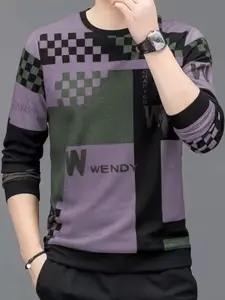 FABRIPPLE Men Colourblocked Round Neck Sweatshirt