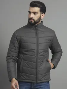 RENUOVO Men Mock Collar Solid Casual Padded Jacket