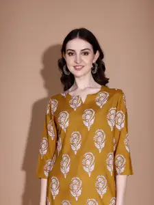 SANGOURI Women Floral Printed Ethnic Short Kurti