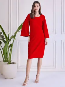 Chemistry Women Bell Sleeve Bodycon Dress