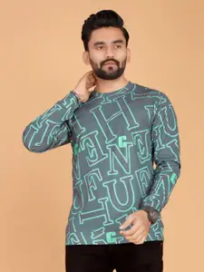 FABRIPPLE Men Typography Printed Round Neck Sweatshirt