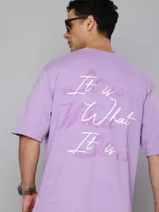 Levis Typography Printed Drop-Shoulder Sleeves Pure Cotton Relaxed Fit T-shirt