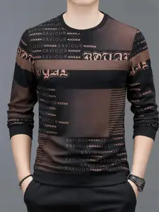 FABRIPPLE Men Typography Printed round Neck Sweatshirt